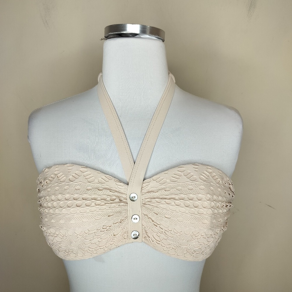 Robin Piccone Bikini Swim Top Beige